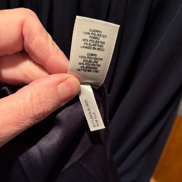 Eliza J Embellished High/Low Chiffon Dress in Navy NWT - Picture 8 of 8